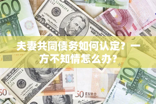 北京夫妻共同债务如何认定？一方不知情怎么办？
